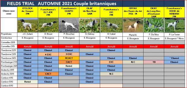 Tableau des britanniques en couple